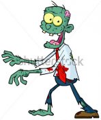 Cartoon-zombie-walking-with